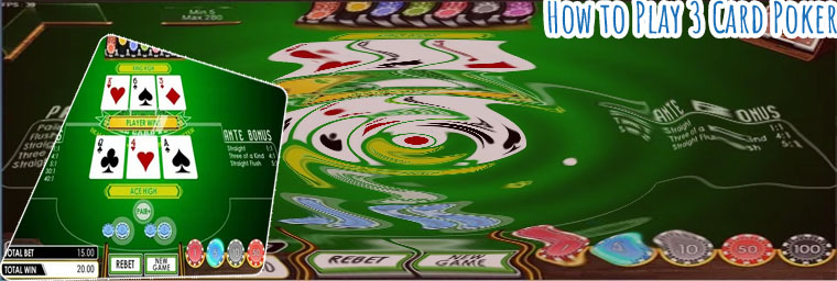 3 card poker table game