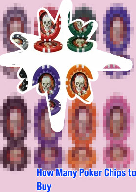 Poker chips set with denominations